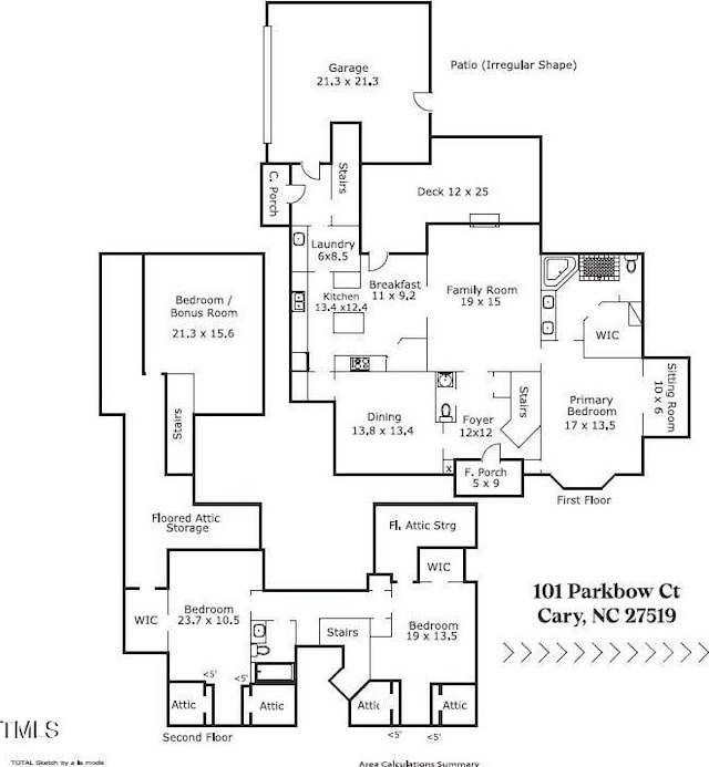 101 Parkbow Ct, Cary, NC 27519 - view of floor plan / room layout