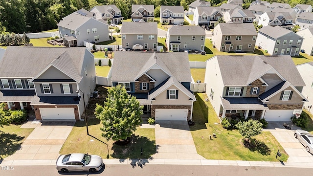 aerial view of residential area