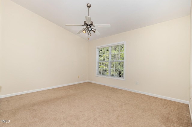 2111 Piney Brook Rd Unit 101, Raleigh, NC 27614 - spare room with light carpet, ceiling fan, and vaulted ceiling