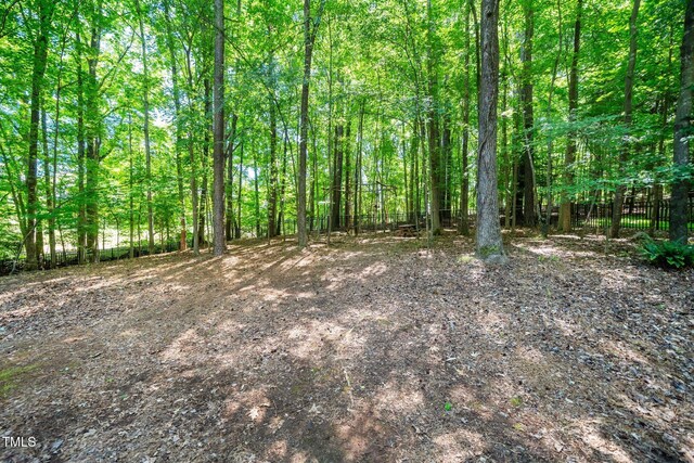 view of wooded area