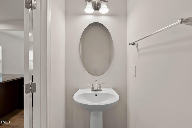 1745 Ripley Woods St, Wake Forest, NC 27587 - bathroom featuring wood finished floors and a sink