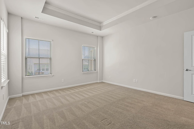 1745 Ripley Woods St, Wake Forest, NC 27587 - carpeted empty room with crown molding and a raised ceiling