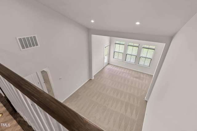 1745 Ripley Woods St, Wake Forest, NC 27587 - entrance foyer featuring carpet, recessed lighting, and vaulted ceiling