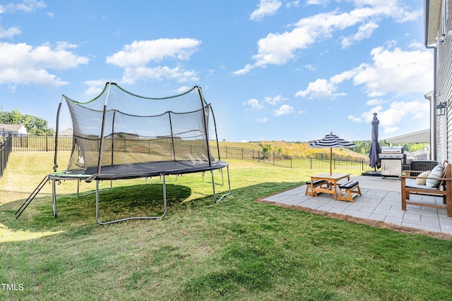 19 Cecina Ct, Clayton, NC 27527 - view of yard with a trampoline and a patio