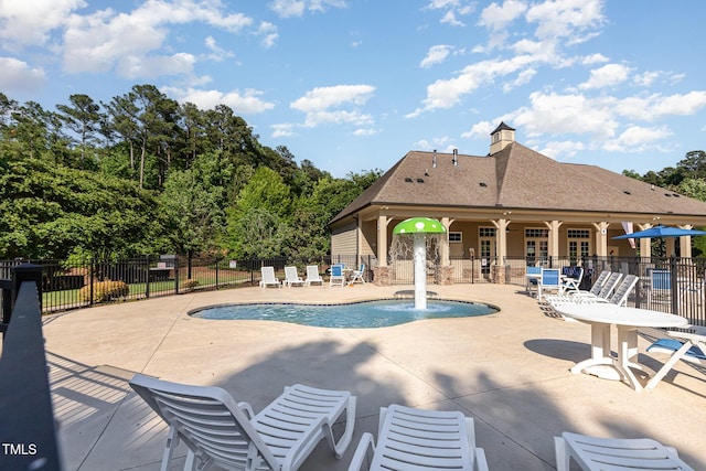 19 Cecina Ct, Clayton, NC 27527 - view of swimming pool featuring fence and a patio