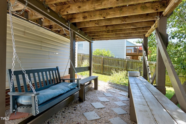 view of patio with a fenced backyard