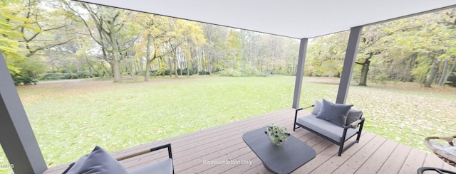1891 Ballard Rd Unit 192, Fuquay Varina, NC 27526 - deck with a lawn and a wooded view
