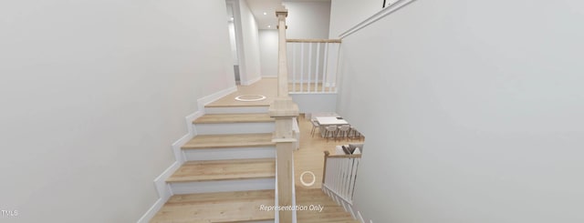 1891 Ballard Rd Unit 192, Fuquay Varina, NC 27526 - stairway with baseboards and wood finished floors