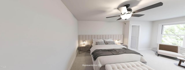 1891 Ballard Rd Unit 192, Fuquay Varina, NC 27526 - bedroom with baseboards, carpet floors, and ceiling fan