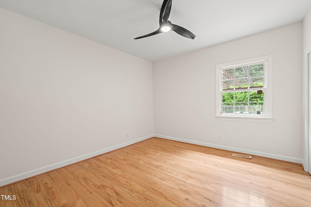 1514 Lawrence Rd, Creedmoor, NC 27522 - unfurnished room featuring baseboards, light wood-style flooring, and ceiling fan