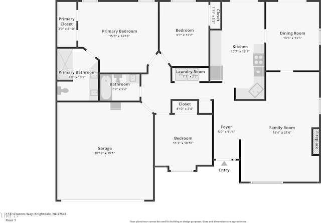 1102 Laurens Way, Knightdale, NC 27545 - room layout