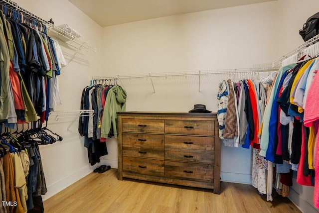 spacious closet with wood finished floors