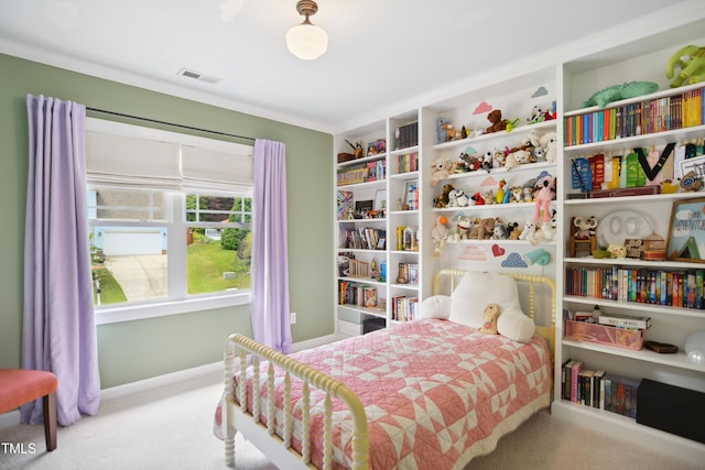 bedroom featuring carpet flooring and baseboards