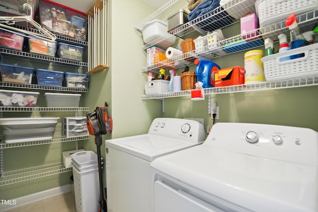 laundry area featuring independent washer and dryer