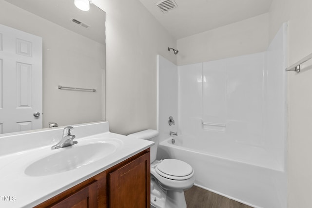 204 Trevor Ridge Dr, Holly Springs, NC 27540 - full bathroom with vanity, shower / bath combination, and wood finished floors