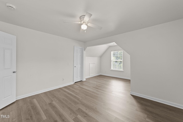 204 Trevor Ridge Dr, Holly Springs, NC 27540 - bonus room with ceiling fan, wood finished floors, and vaulted ceiling