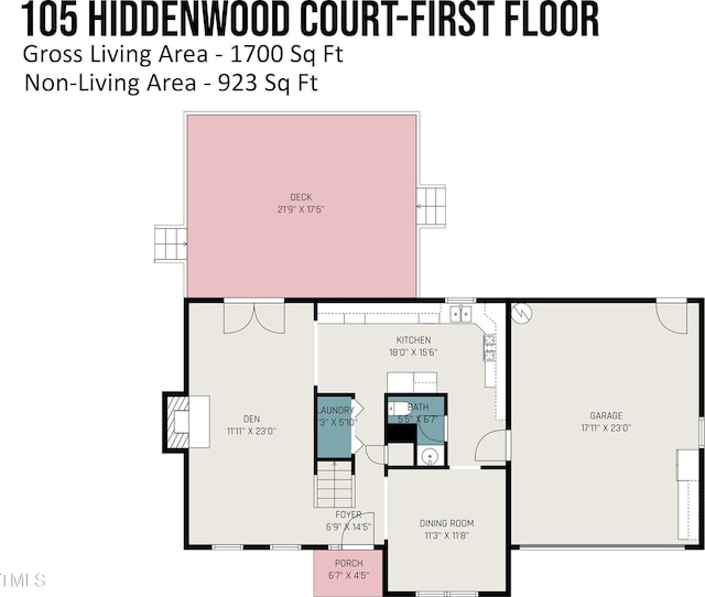 105 Hiddenwood Ct, Garner, NC 27529 - room layout