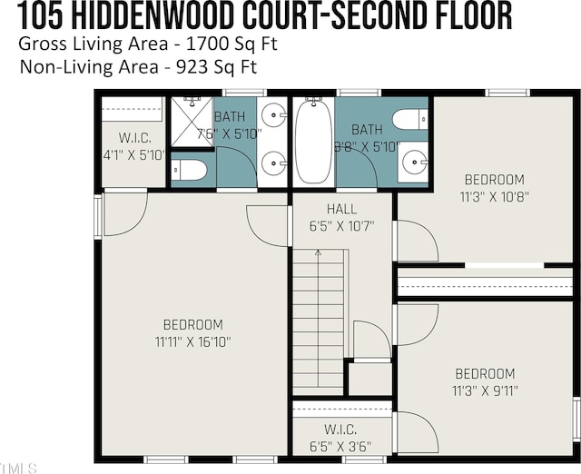 105 Hiddenwood Ct, Garner, NC 27529 - room layout
