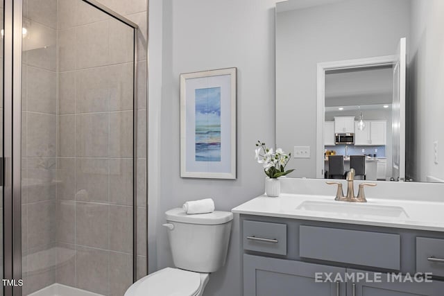 1412 Main St, Lillington, NC 27546 - full bath with a shower stall, toilet, and vanity