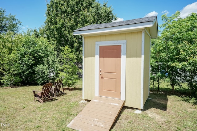 view of shed