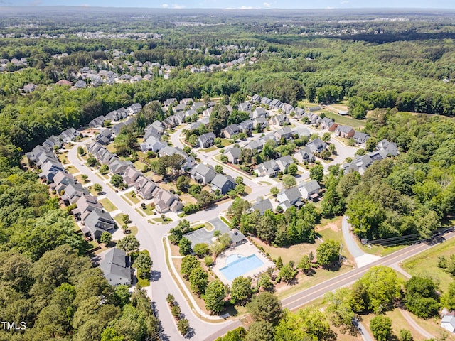 bird's eye view of a heavily wooded area
