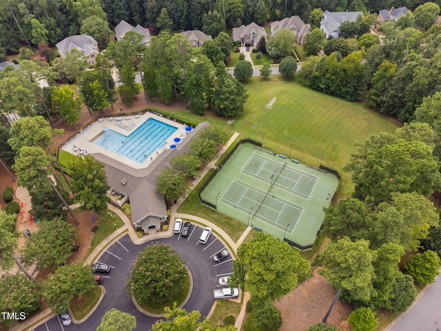 39 Forked Pine Ct, Chapel Hill, NC 27517 - drone / aerial view of a pool area