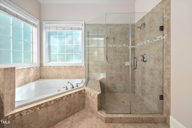 39 Forked Pine Ct, Chapel Hill, NC 27517 - bathroom featuring a garden tub and a shower stall