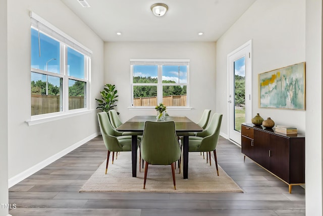 4601 Okeechobee Ct, Fuquay Varina, NC 27526 - dining area featuring wood finished floors, baseboards, and recessed lighting