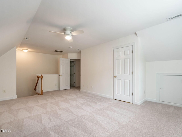 203 Chilcott Ln, Apex, NC 27502 - bonus room with light carpet, ceiling fan, and vaulted ceiling