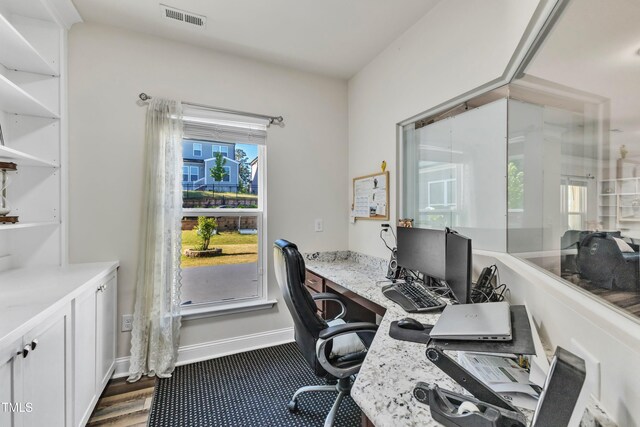 office area featuring baseboards