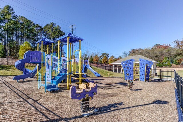 communal playground with fence