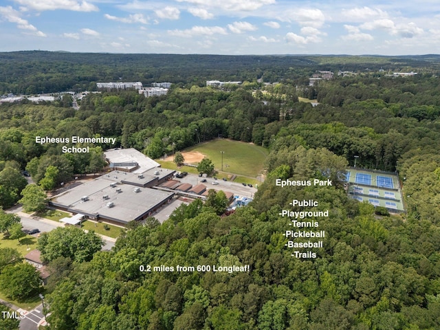 drone / aerial view of a forest