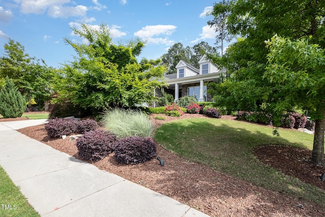 view of front of property with a front yard