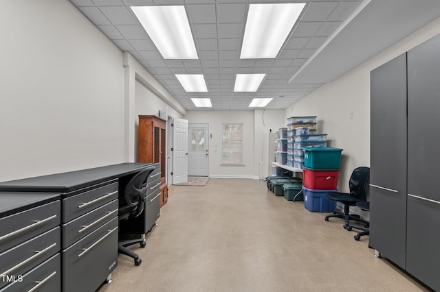 office with a drop ceiling