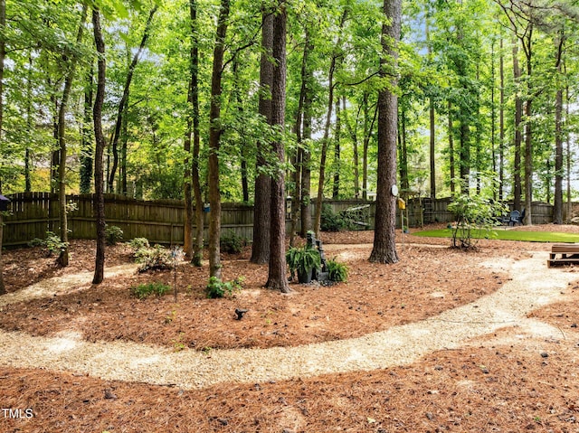 view of yard with fence