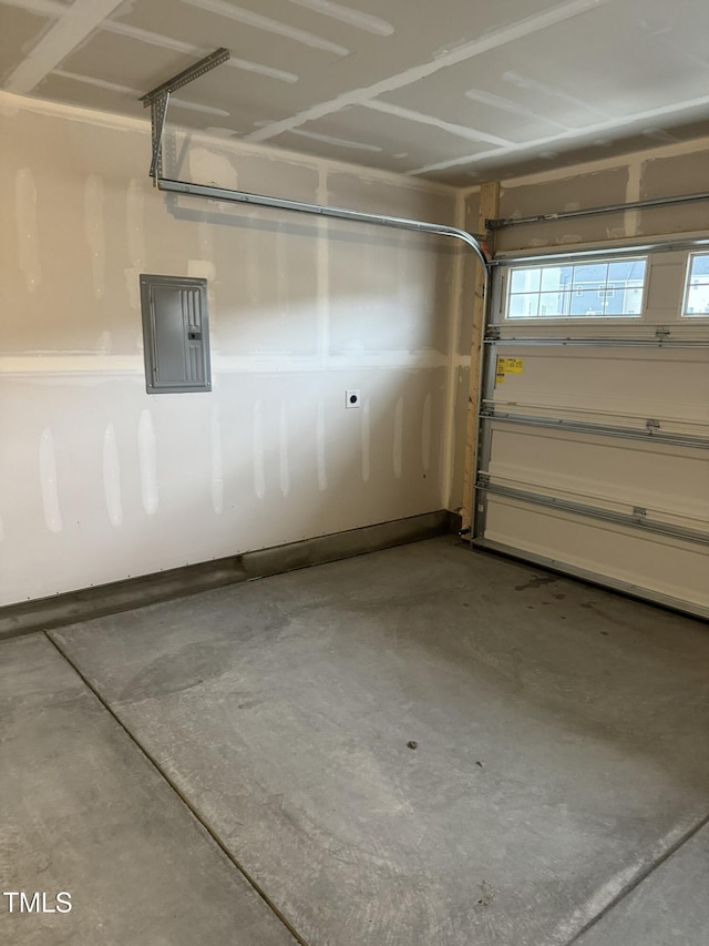 garage with electric panel