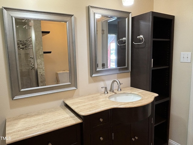 704 S Mineral Springs Rd, Durham, NC 27703 - full bath featuring toilet, vanity, and tiled shower