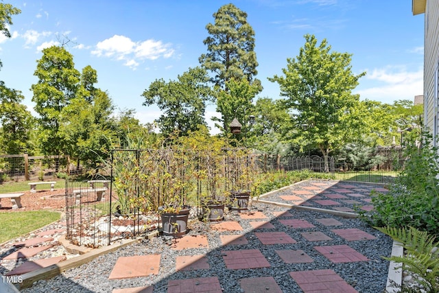 870 Kentucky Derby Ln, Lillington, NC 27546 - view of patio / terrace with fence and a garden