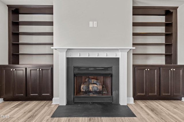 870 Kentucky Derby Ln, Lillington, NC 27546 - detailed view of a fireplace with flush hearth and wood finished floors