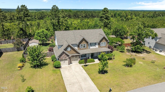 870 Kentucky Derby Ln, Lillington, NC 27546 - view from above of property featuring a heavily wooded area