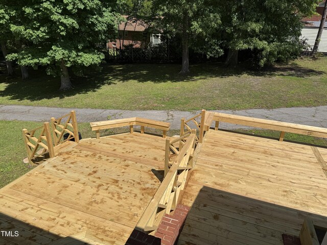 420 Rodwell St, Warrenton, NC 27589 - view of grassy yard with a deck