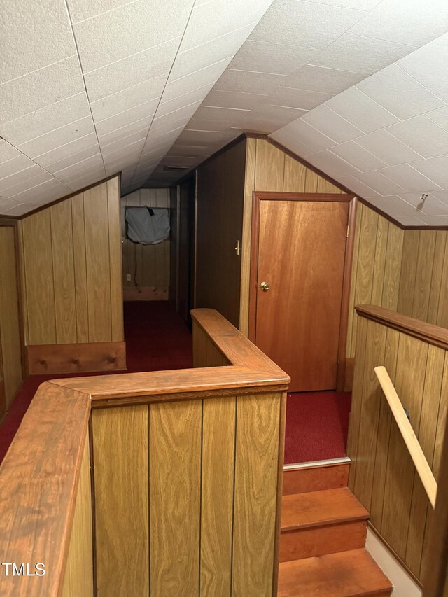 420 Rodwell St, Warrenton, NC 27589 - additional living space featuring lofted ceiling and wood walls
