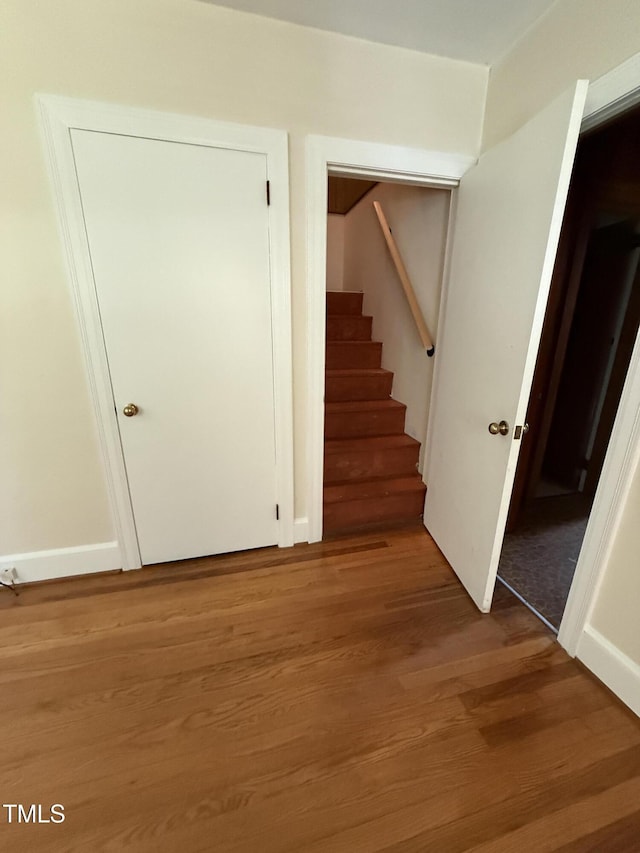 420 Rodwell St, Warrenton, NC 27589 - stairs featuring wood finished floors