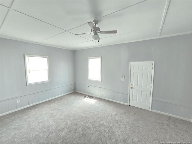 6841 Radial Dr, Fayetteville, NC 28311 - unfurnished room with ceiling fan, carpet, baseboards, and crown molding