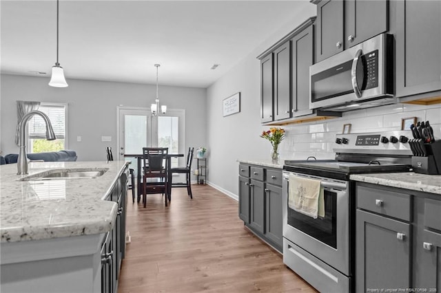 308 Laurel Lake Rd, Salemburg, NC 28385 - kitchen featuring appliances with stainless steel finishes, a sink, healthy amount of natural light, and tasteful backsplash