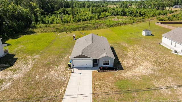 308 Laurel Lake Rd, Salemburg, NC 28385 - aerial view of property and surrounding area featuring a heavily wooded area