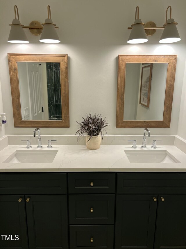 bathroom featuring double vanity
