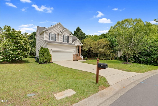 8820 Waynick Dr, Raleigh, NC 27617 - traditional-style house with driveway, a front lawn, and a garage