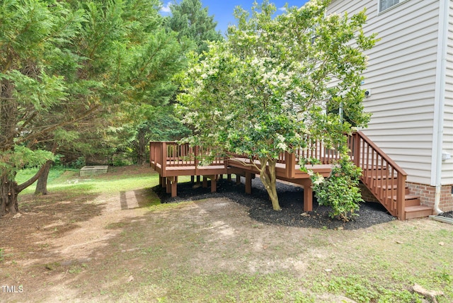 8820 Waynick Dr, Raleigh, NC 27617 - view of yard with a wooden deck