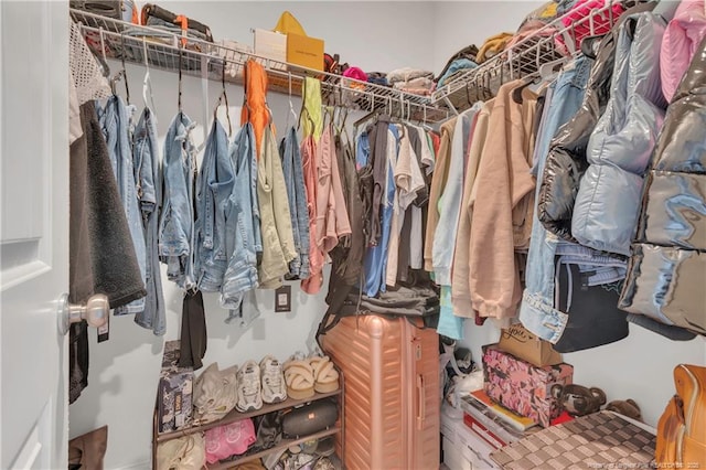 view of walk in closet
